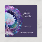 Carte De Visite Carré Arbre de vie | Nuit étoilée (Devant)