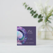 Carte De Visite Carré Arbre de vie | Nuit étoilée (Debout devant)