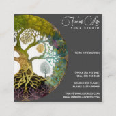 Carte De Visite Carré Arbre de vie | Saisons (Dos)