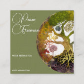 Carte De Visite Carré Arbre de vie | Saisons (Devant)