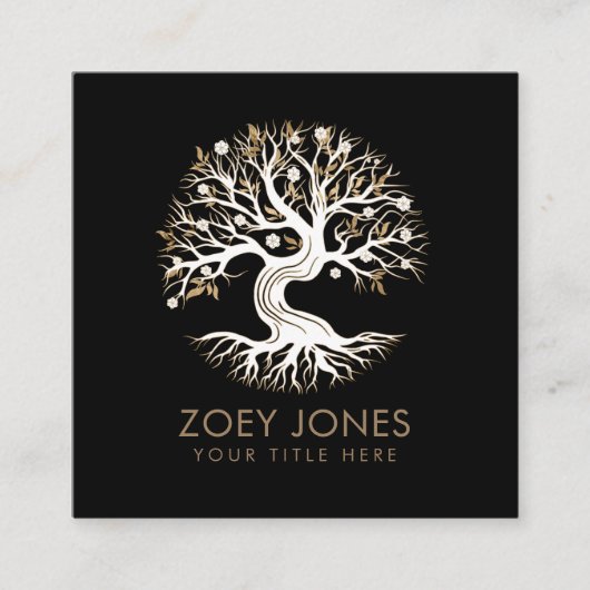 Carte De Visite Carré Arbre de vie - Yggdrasil (Devant)