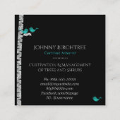 Carte De Visite Carré *~* Arbre Docteur Oiseaux Bleus Oiseaux Oiseaux Ar (Dos)