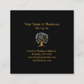 Carte De Visite Carré Arbre Magique Avec Lanternes Renard Des Bois, Chou (Dos)