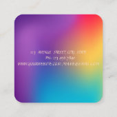 Carte De Visite Carré Arbre Silhouette Or Brush Stroke Ombre Holographiq (Dos)