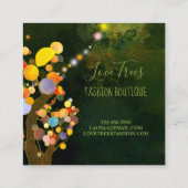 Carte De Visite Carré Arbres à cordes Monogrammes d'affaires (Dos)