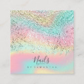 Carte De Visite Carré Arc en arc-en-ciel Abstrait d'huile775 (Devant)