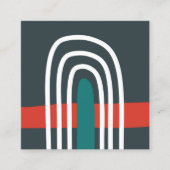 Carte De Visite Carré Arc en arc-en-ciel, design boho abstrait (Devant)