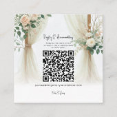 Carte De Visite Carré Arc en bois fleuri Verdure Rose Détails Mariage (Dos)