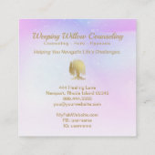 Carte De Visite Carré *~* Arc-en-ciel Cosmique Willow Tree Moon Gold (Dos)