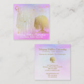 Carte De Visite Carré *~* Arc-en-ciel Cosmique Willow Tree Moon Gold (Devant / Derrière)