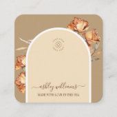 Carte De Visite Carré Arc rétro Script Rose Bijoux affichage (Devant)