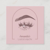 Carte De Visite Carré Arc rose élégant salon de beauté QR Code (Devant)