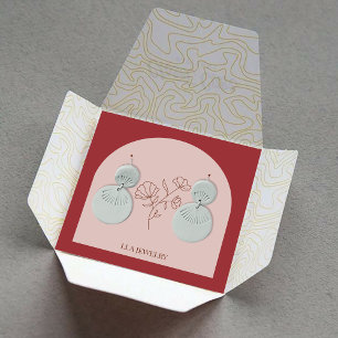 Carte De Visite Carré Arche minimaliste à la main Boucles d'oreilles pou