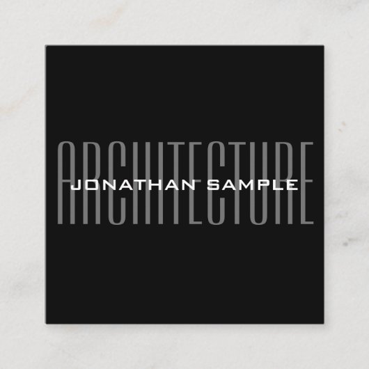 Carte De Visite Carré Architecte d'affaires élégant et moderne professio (Devant)