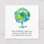 Carte De Visite Carré Architecture paysagère | Arborescence aquarelle (Dos)