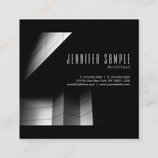 Carte De Visite Carré Architecture professionnelle de luxe UV Matte (Devant)