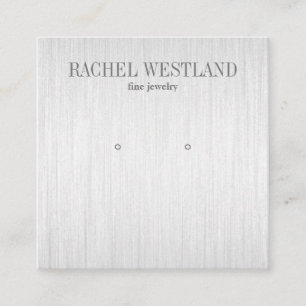 Carte De Visite Carré Argent brossé Bijoux de luxe Écran d'oreille