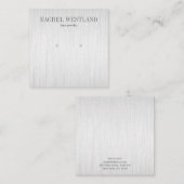 Carte De Visite Carré Argent brossé Bijoux de luxe Écran d'oreille (Devant / Derrière)