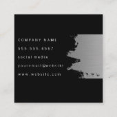 Carte De Visite Carré Argent élégant brossé (Dos)