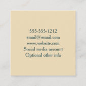 Carte De Visite Carré Argyle Retro Harlequin Red Green Template (Dos)