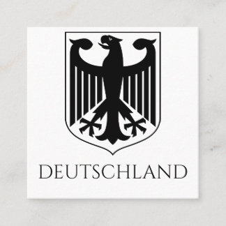 Carte De Visite Carré Armoiries allemandes Deutschland noir et blanc