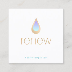 Carte De Visite Carré Aromathérapie Naturelle Soins de Peau et Spa de Bi