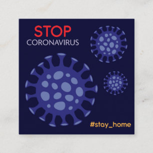Carte De Visite Carré Arrêtez la campagne de hashtag coronavirus restez