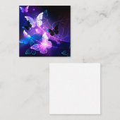 Carte De Visite Carré Arrière - plan aux papillons de nuit (Devant / Derrière)