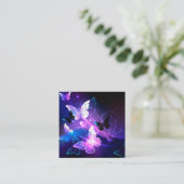 Carte De Visite Carré Arrière - plan aux papillons de nuit (Debout devant)