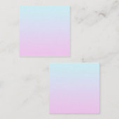 Carte De Visite Carré Arrière - plan de dégradé rose et bleu pastel (Devant / Derrière)