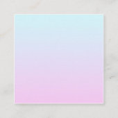 Carte De Visite Carré Arrière - plan de dégradé rose et bleu pastel (Dos)