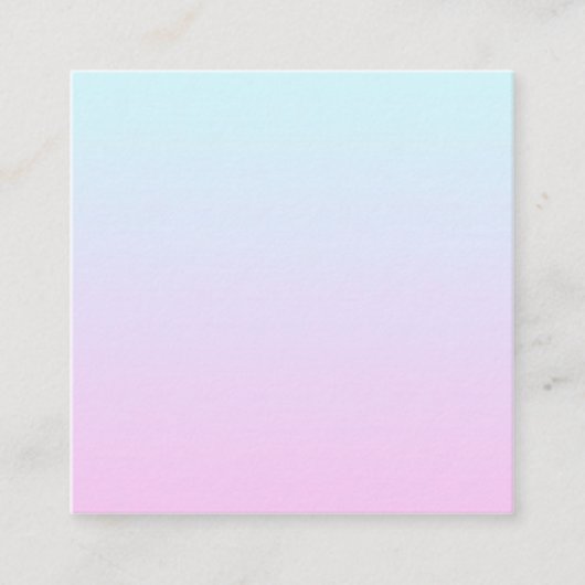 Carte De Visite Carré Arrière - plan de dégradé rose et bleu pastel (Devant)