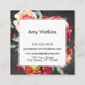 Carte De Visite Carré Arrière - plan de tableau de bord rouge profond (Dos)