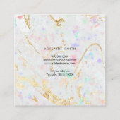 Carte De Visite Carré arrière - plan de texture gemstone blanc (Dos)