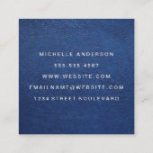 Carte De Visite Carré Arrière - plan en cuir bleu (Dos)