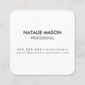 Carte De Visite Carré Arrière - plan en cuir monogramme aquarelle (Dos)