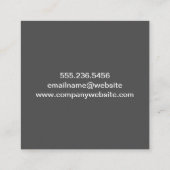 Carte De Visite Carré Arrière - plan floral | Grey Scribble (Dos)