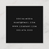 Carte De Visite Carré Arrière - plan Gris texte simple (Dos)