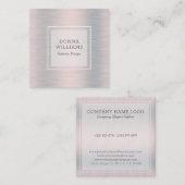 Carte De Visite Carré Arrière - plan métallique gris argent clair (Devant / Derrière)