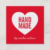 Carte De Visite Carré Arrière - plan moderne modifiable couleur coeur fa (Devant)