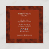 Carte De Visite Carré Arrière - plan monochromatique rouge foncé (Dos)