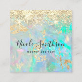 Carte De Visite Carré arrière - plan opal fausse parties scintillant (Devant)