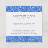 Carte De Visite Carré Arrière - plan Parties scintillant moderne Blue Fa (Dos)