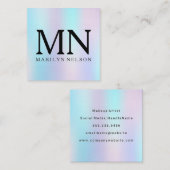 Carte De Visite Carré Arrière - plan Pastel Gradient (Devant / Derrière)