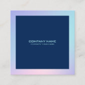 Carte De Visite Carré Arrière - plan rose et bleu foncé (Devant)