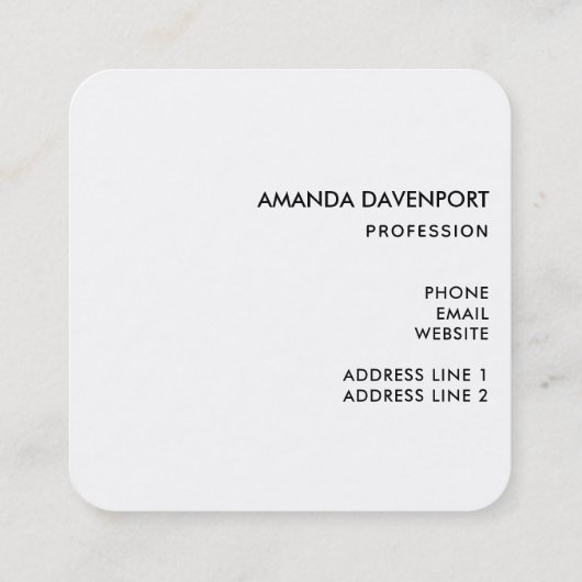 Carte De Visite Carré Arrière - plan rouge élégant et élégant (Dos)