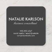 Carte De Visite Carré Arrière - plan violet de police élégant (Dos)