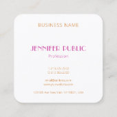 Carte De Visite Carré Art Abstrait Élégant Monogramme Modèle moderne (Dos)