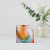 Carte De Visite Carré Art Abstrait professionnel Premium épais luxe (Debout devant)