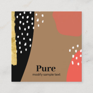 Carte De Visite Carré Art Abstrait tendance en terre cuite